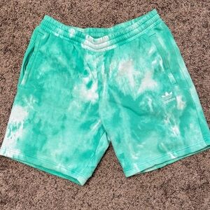 Adidas Men's Green Tie-Dye Athletic Shorts
